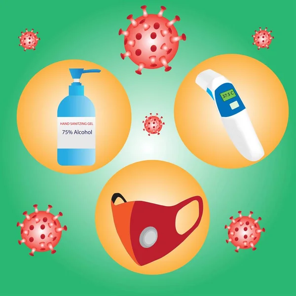 Los Dispositivos Que Deben Utilizarse Contra Los Virus Corona Deben — Vector de stock