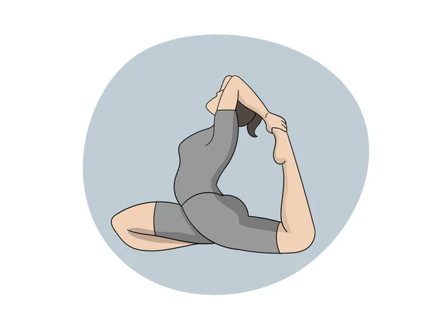 Ashtanga Yoga Meditación Chica Hace Cuerpo Fuerte Fuerte Espíritu — Vector de stock