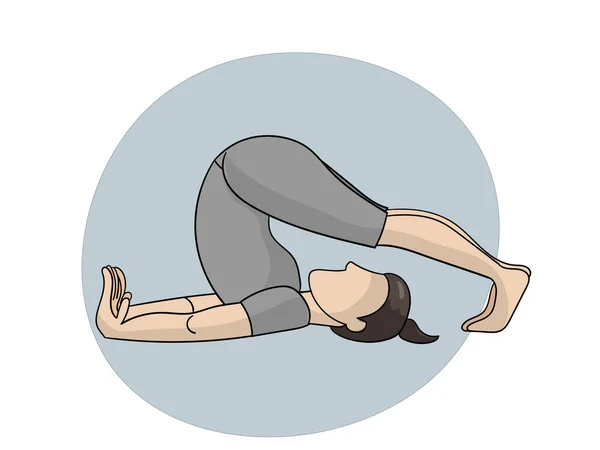 Mujeres Jóvenes Practicando Yoga Calma Relajación Yoga Formación Ilustración — Vector de stock