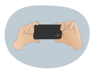 Cep telefonu fotoğrafçılık vektör illüstrasyonu