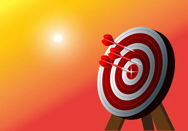 Bullseye Είναι Ένας Επιχειρηματικός Στόχος Dart Είναι Μια Ευκαιρία Και — Διανυσματικό Αρχείο