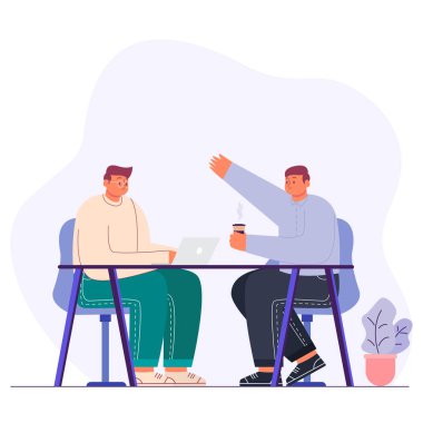 Staf vektör illüstrasyonuyla çalışmak