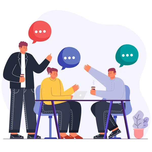 Takım çalışması ve başlangıç tartışmaları vektör illüstrasyonu