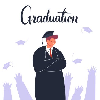 Diploma vektör illüstrasyonundan mezun olmak