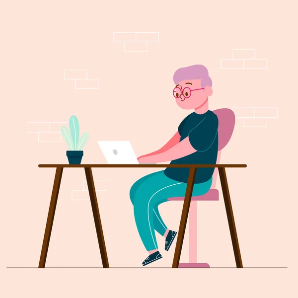 Site Freelancer Uma Cadeira Ilustração Vetorial Conceitual Freelance — Vetor de Stock