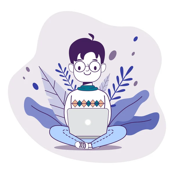 Serbest çalışan çevrimiçi iş tasarımı konsepti serbest vektör çizimi