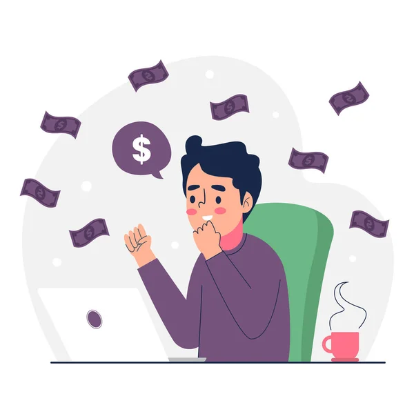 Adam internet üzerinden vektör illüstrasyonundan para kazanıyor