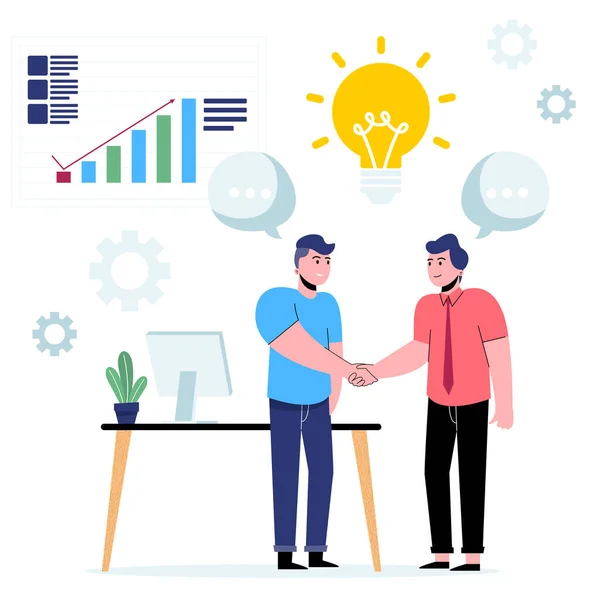 Gençler ofiste tartışır ve iletişim kurarlar. Düz vektör illüstrasyonu