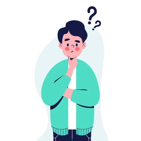 Sakallı hippi iş adamını düşünüyorum. Düz vektör illüstrasyonu