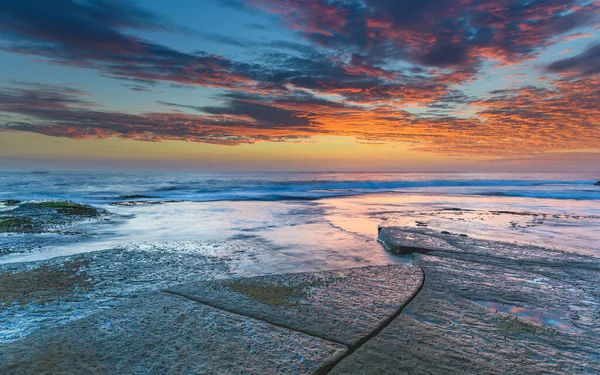 Sunrise Seascape Από Την Πλατφόρμα Rock Στο Skillion Στο Terrigal — Φωτογραφία Αρχείου