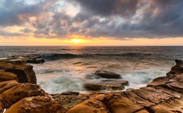 Rainy Day Sunrise Seascape North Avoca Beach Avoca Beach Central — Foto de Stock