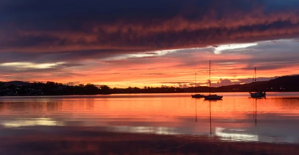 Break Dawn Reflections Waterscape Tascott Koolewong Central Coast Nsw Australia — Stock Photo, Image