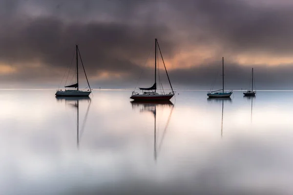 Misty Morning Sunrise Waterscape Koolewong Waterfront Central Coast Nsw Αυστραλία — Φωτογραφία Αρχείου