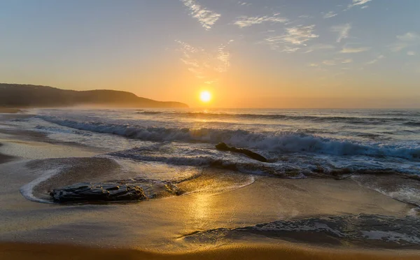 Πλήρης Ανατολή Ηλίου Θαλασσογραφία Από Killcare Beach Κεντρική Ακτή Nsw — Φωτογραφία Αρχείου