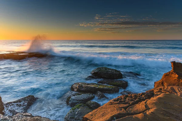 Capturando Amanecer Desde North Avoca Headland Costa Central Nsw Australia — Foto de Stock