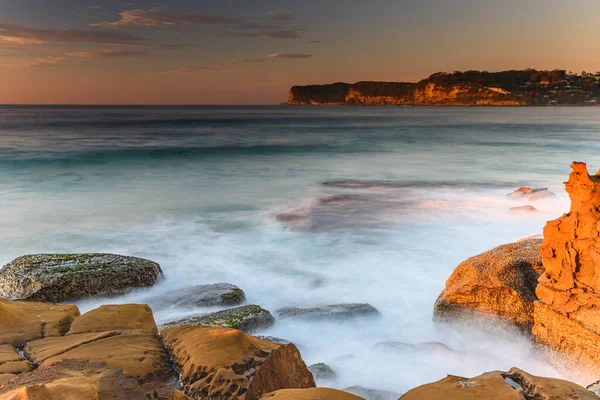 Capturing Sunrise North Avoca Headland Central Coast Nsw Australia — Stock Photo, Image