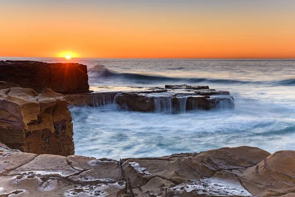 Napfelkeltét Rögzíti Észak Avoca Félsziget Central Coast Nsw Ausztrália — Stock Fotó