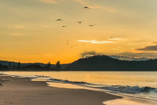 Umina Sahili, Central Coast, NSW, Avustralya 'da çekilen gün doğumu deniz manzarası
