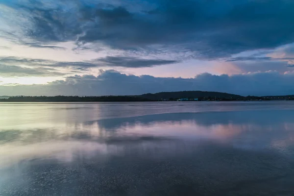 Paisaje Acuático Bay Sunrise Con Nubes Woy Woy Waterfront Costa — Foto de Stock