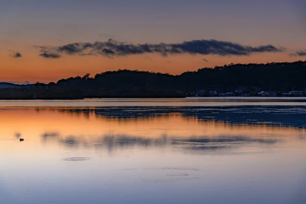 Sunrise Waterscape Reflections Woy Woy Waterfront Central Coast Nsw Avustralya — Stok fotoğraf