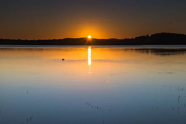 Sonnenaufgang Wasserlandschaft Mit Sonne Woy Woy Waterfront Der Central Coast — Stockfoto