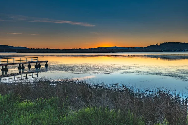 Sanfte Wasserlandschaft Bei Sonnenaufgang Woy Woy Waterfront Der Central Coast — Stockfoto