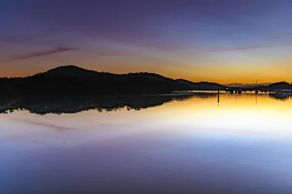 Dawn Reflections Waterscape Woy Woy Waterfront Central Coast Nsw Australie — Photo