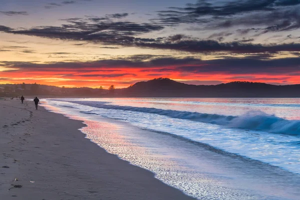 Colorido Sunrise Seascape Com Nuvens Umina Beach Costa Central Nsw — Fotografia de Stock