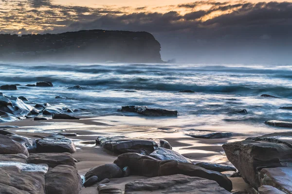 Paisaje Marino Amanecer Desde Macmasters Beach Costa Central Nsw Australia — Foto de Stock