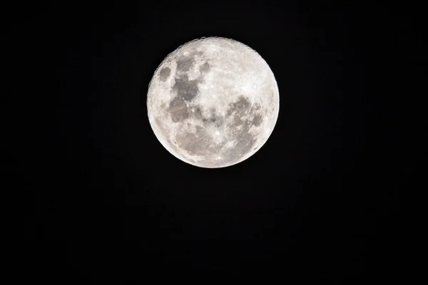 Supermoon Full Moon Céu Escuro Claro Woy Woy Costa Central — Fotografia de Stock