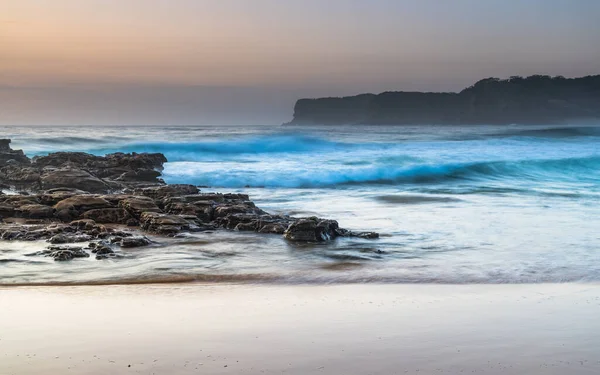 Sunrise Seascape North Avoca Beach Rock Platofrm Central Coast Nsw — Foto de Stock