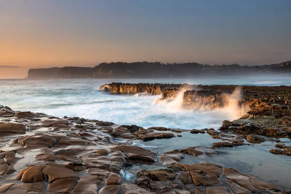 Sunrise Seascape North Avoca Beach Rock Platofrm Central Coast Nsw — Photo