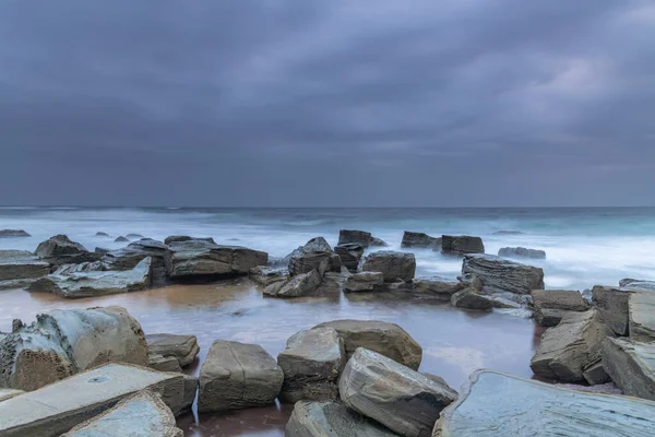 Cloudy Sunrise Seascape Forresters Beach Costa Central Nsw Australia — Foto de Stock