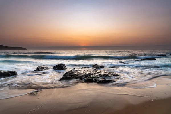 Salida Del Sol Verano Suave Nebuloso Killcare Beach Costa Central — Foto de Stock