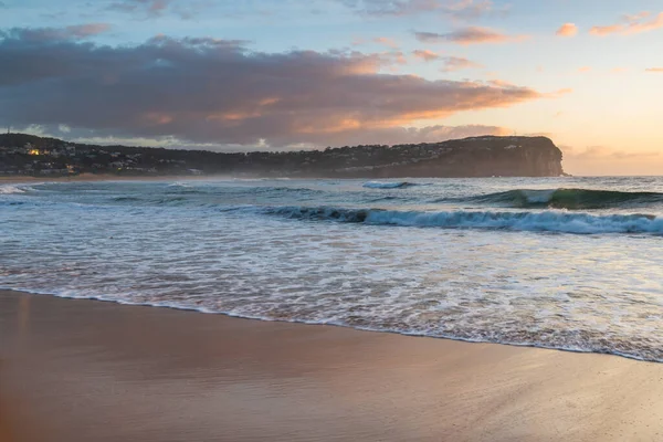 Sunrise Seascape Con Nuvole Macmasters Beach Sulla Costa Centrale Nsw — Foto Stock