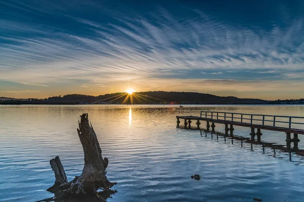 Capturando Amanecer Desde Woy Woy Waterfront Costa Central Nsw Australia — Foto de Stock