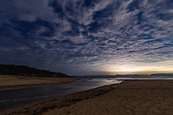 Nacht Hemel Bij Putty Beach Aan Central Coast Nsw Australië — Stockfoto