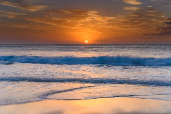 Orange Blue Pretty Sunrise Seascape Killcare Beach Central Coast Nsw — Foto de Stock