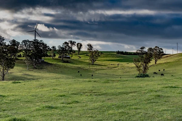 Rural Landscape Wind Turbines Crookwell Southern Highlands Nsw Australia — Stock Photo, Image
