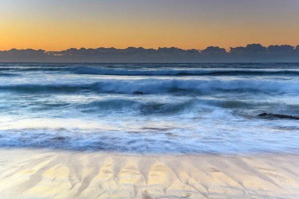 Salida Del Sol Playa Con Cielos Despejados Macmasters Beach Costa — Foto de Stock