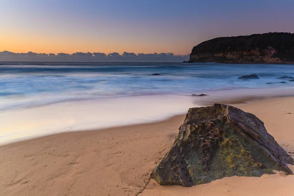 Alba Spiaggia Con Cielo Limpido Macmasters Beach Sulla Costa Centrale — Foto Stock