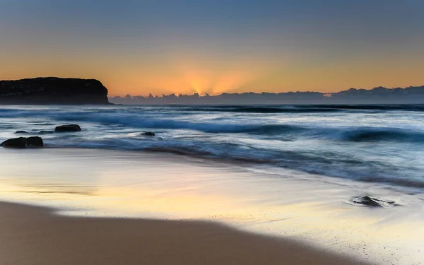 Salida Del Sol Por Mar Desde Macmasters Beach Costa Central — Foto de Stock