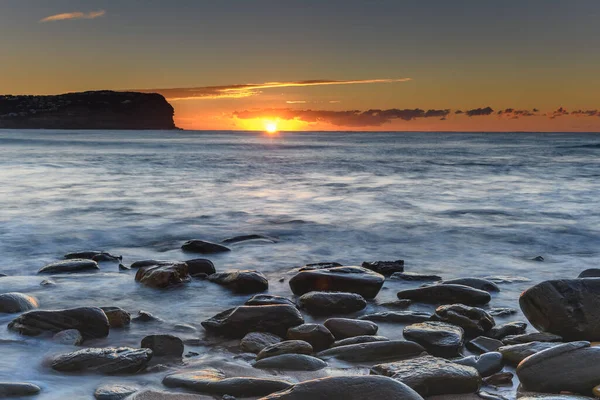 Sunrise Seascape Rocks Foreground Taken Macmasters Beach Central Coast Nsw — Stock Photo, Image