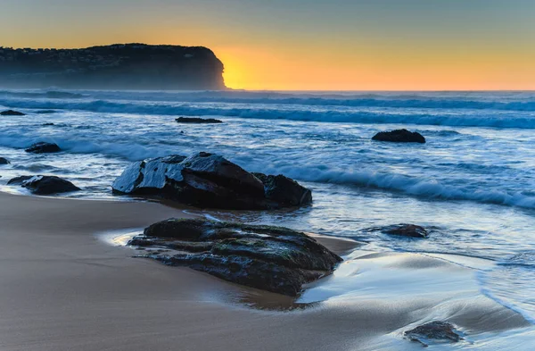 Przechwytywanie Wschodu Słońca Macmasters Beach Central Coast Nsw Australia — Zdjęcie stockowe