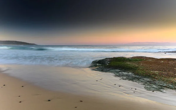 Sunset Tengerpart Sziklák Catherine Hill Bay Central Coast Nsw Ausztrália — Stock Fotó