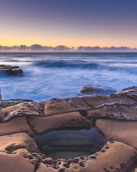 Sunrise Sea Cape Rock Pool North Avoca Beach Central Coast — Foto de Stock