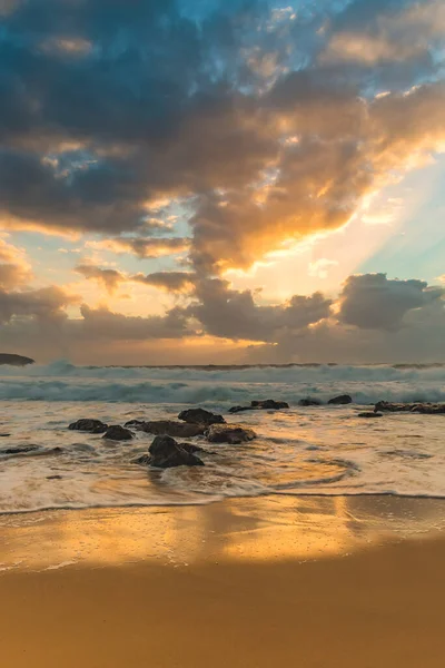 Cloudy Sunrise Seascape Beach Killcare Beach Central Coast Nsw Australia — 스톡 사진