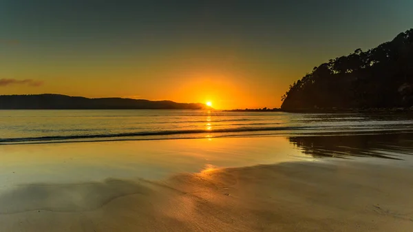 Закат Солнца Мысе Умина Пляж Умина Центральное Побережье Новый Южный — стоковое фото