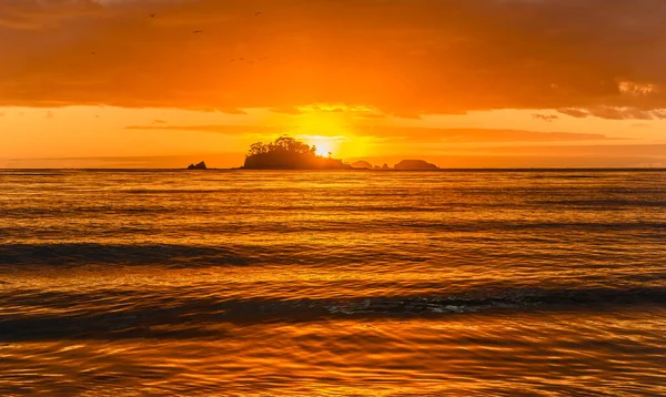 Orange Sunrise Seascape Island Batemans Bay New South Wales South — Stock Photo, Image