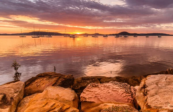 Sunrise Clouds Waterscape Bay Koolewong Foreshore Koolewong Central Coast Nsw — Fotografia de Stock